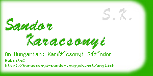 sandor karacsonyi business card